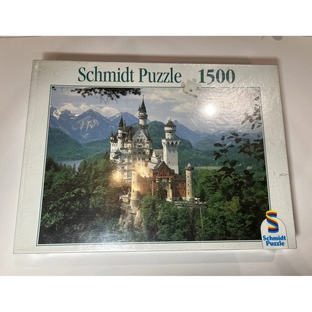Vintage 80's Schmidt Puzzle Home Town Morning 1500 Pieces New In Box